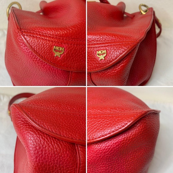 MCM Red Shoulder/Crossbody Bag Authentic - Picture 3 of 8